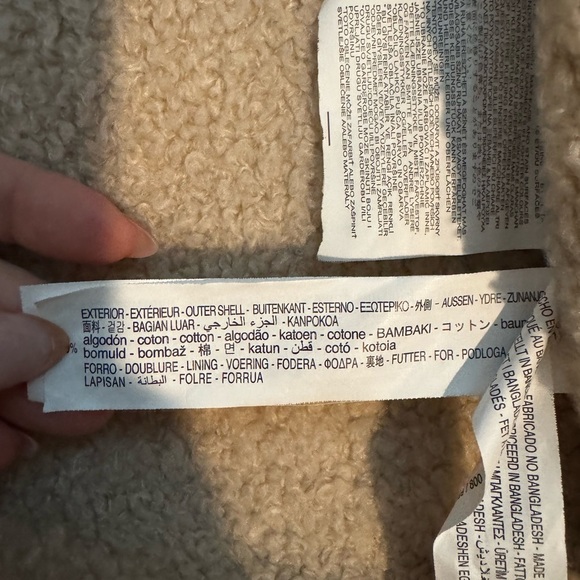 Zara Kids Faded Denim Parka With Faux Shearling – Black – Size 13/14 Unisex - Picture 6 of 9